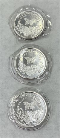 3 .999 Fine Silver 1 Troy Ounce Silver Medallions, Sealed