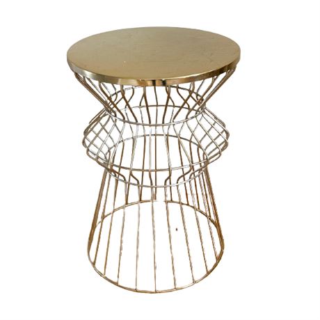 Target Threshold Gold Drum Accent Table