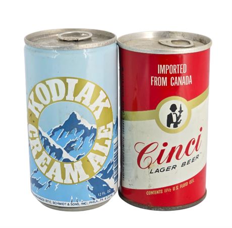 VTG Beer Cans, Kodiak Cream Ale, Cinci Beer