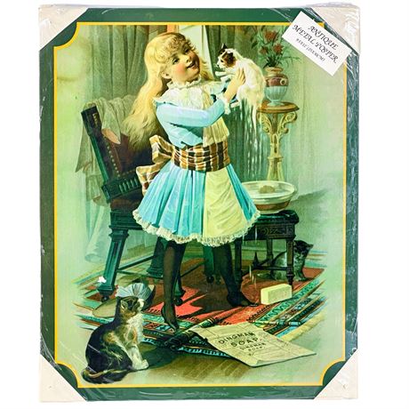 Vintage "Kitty's Bath" Dingman Soap Ad Reproduction Tin Sign