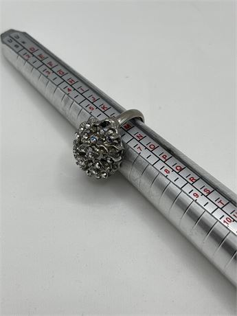 Vintage silver cluster ring