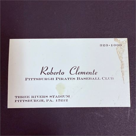 Original Roberto Clemente Business Card