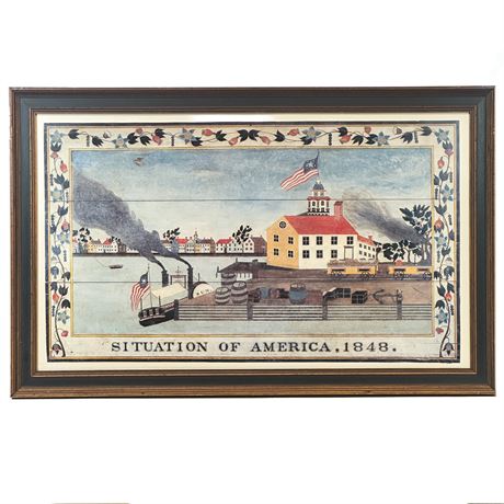 Framed Art Print of the Painting "Situation of America, 1848"