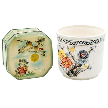 Pair of Decorated Vintage Containers