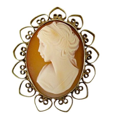 Vintage WINARD Gold-Filled Cameo Brooch Pin/Pendant
