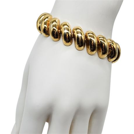 Vintage NAPIER Gold Tone San Marco Link Bracelet