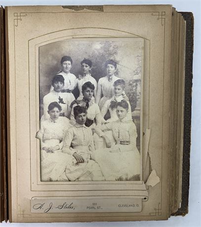 Antique 1860-1900 Family Album full of Tin Types,Cabinet Cards & CDV Photographs