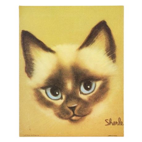 Mid-Century Sherle "Kitten Blue Eyes" Litho Art Print