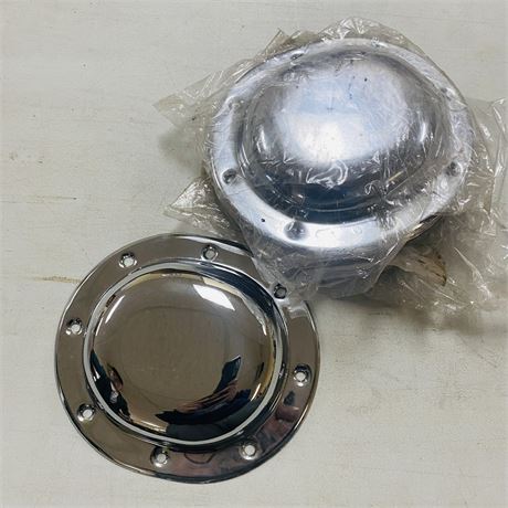 7 NOS Harley Davidson Chrome Derby Covers