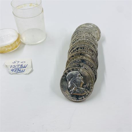 BU $10 Roll 1957-D Franklin Half Dollars