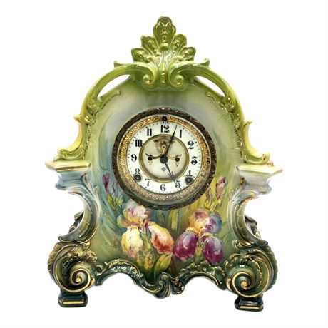 Victorian Hand Painted Mantel Clock