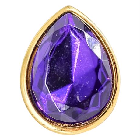 Vintage TRIFARI Purple Rhinestone Teardrop Lapel Pin