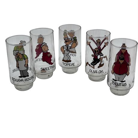 Popeye Coca Cola Kollect - A - Set Series Glasses