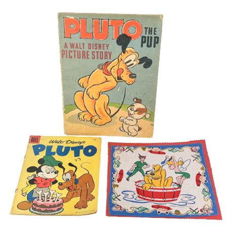 Lot of Pluto Books & Hanky