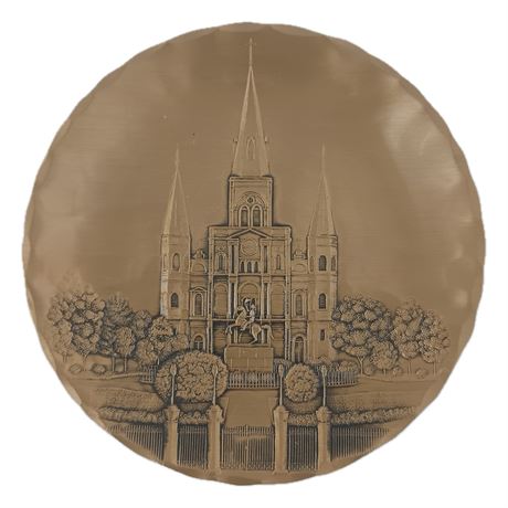 Solid Bronze Wendell August Forge Plaque – St. Louis Cathedral, New Orleans