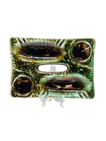 MCM Drip Glaze Pottery Ashtray