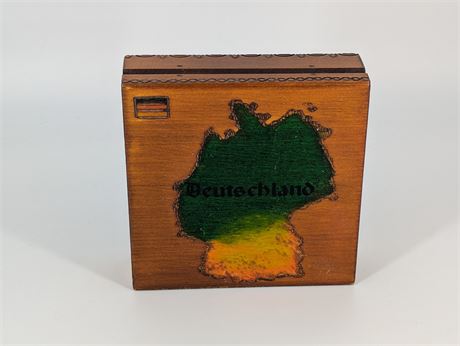 Vintage Handmade German Wood Box 4.75"
