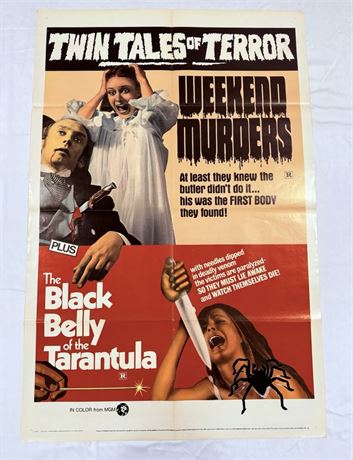 Weekend Murders + Black Belly of the Tarantula Original 27x41” Movie Poster