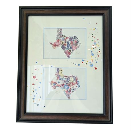 Signed David Busch Texas Flowers Print Framed