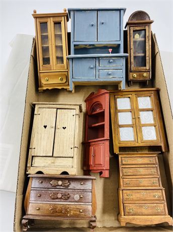Vintage Miniature Dressers + Hutches
