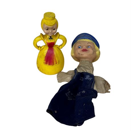 Merry Maid Laundry Sprinkler Bottle and Dutch Boy Hand Puppet