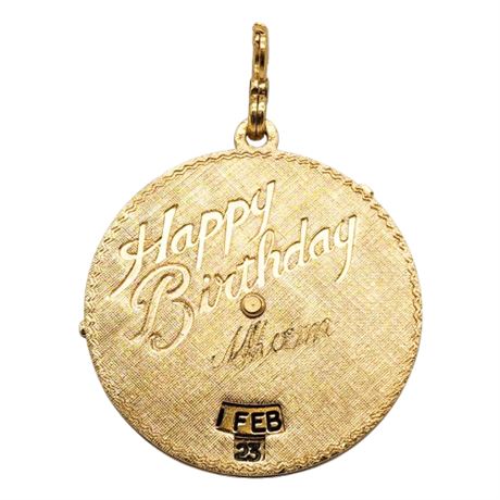 Vintage MONET Happy Birthday Mom Adjustable Date Pendant
