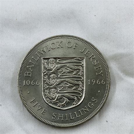 Gem BU 1966 Bank of Jersey 5 Shillings