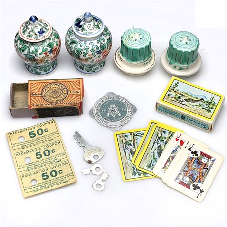 Vintage Collectibles Cards, Salt Pepper, Carpenter's 75th Anniversary Calendar