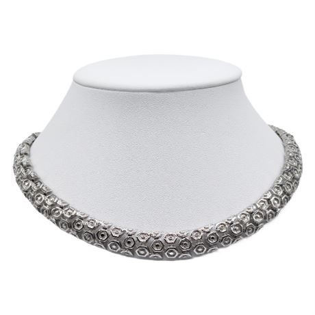Vintage MONET Modernist Honeycomb Choker/Collar Necklace