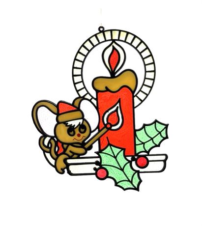Vtg Crystalline Merry Mouse Suncatcher - Large