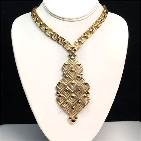 Vintage Monet Chunky Chevron Runway Statement Necklace