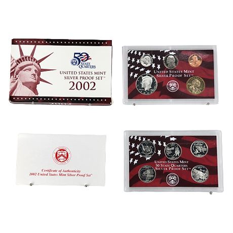 2002-S US Mint Silver Proof Set w/ COA
