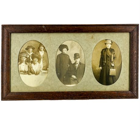 Three Antique, Sepia-Toned Framed Photographic Prints