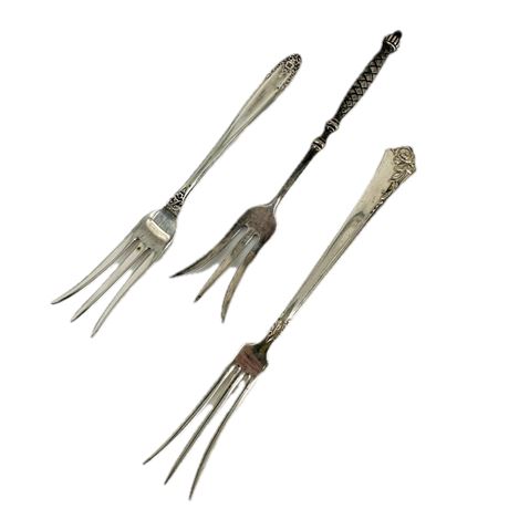 Antique Sterling Silver Cocktail Forks
