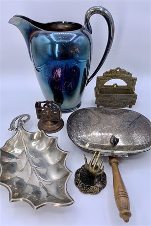 6 pc Silverplate & Mixed Metal Lot