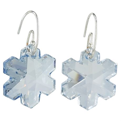 Artisan Made Crystal Snowflake Earrings