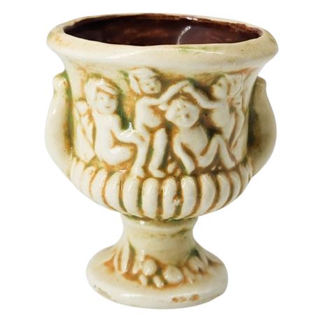 Vintage Hand Painted Miniature Ceramic Urn