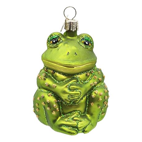 Old World Christmas Fine Blown Glass Frog Ornament