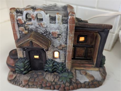 Light Ceramic Bethlehem Scene - The Inn
