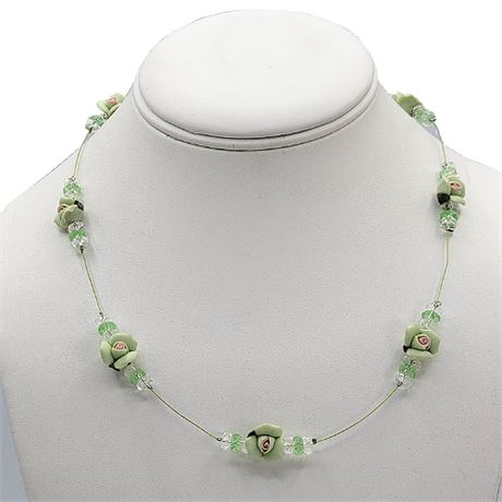 Artisan Made Flower Satellite Bead Necklace