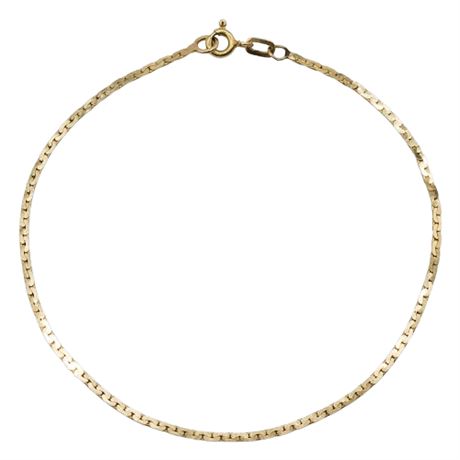 Vintage 14K Gold 8" C-Link Chain Bracelet