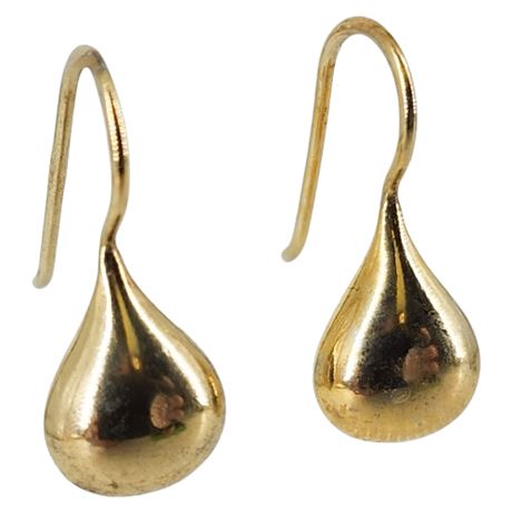 Vintage 18K Gold Over Sterling Silver Drop Earrings