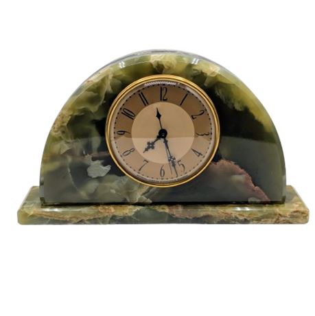 Large 8.5" tall Whitehall & Hammond Onyx Mantle Clock