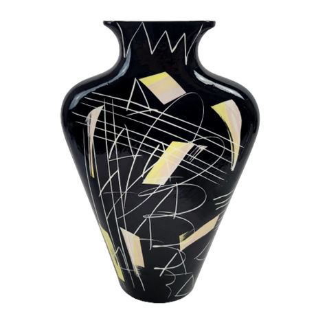 Nora Fenton Black Abstract Pottery Vase