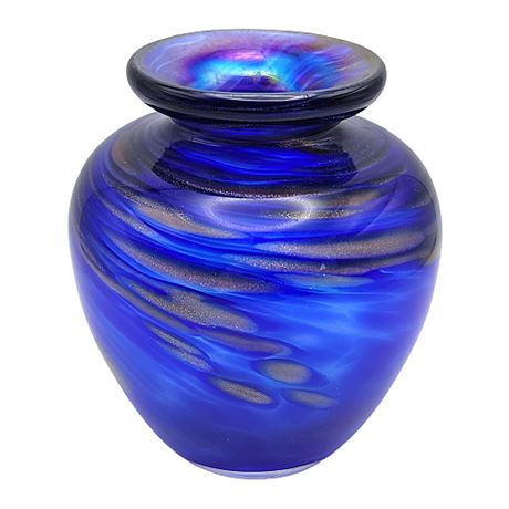 Signed Ron Hinkle Art Glass Bud Vase