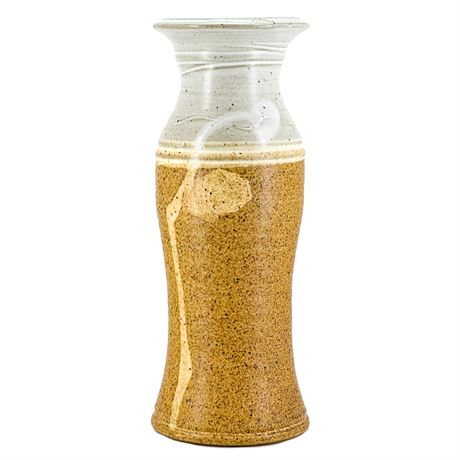 Hand-Thrown Signed Stoneware Ceramic Vase