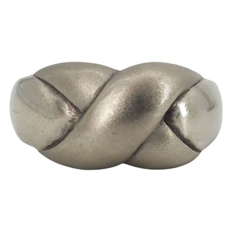 Vtg Sterling Silver "X" Ring, Sz 9.25