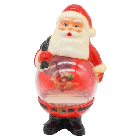 Vintage Brite Star Plastic Santa Claus Empty Snow Globe