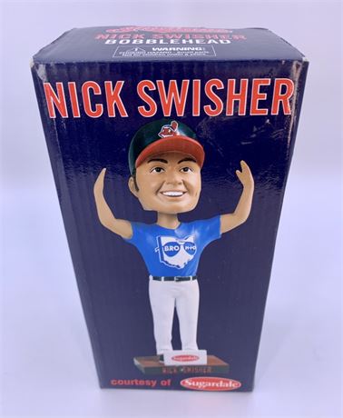 NOS Cleveland Indians Nick Swisher Bobblehead Baseball Souvenir