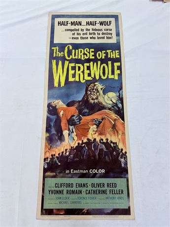 RARE Curse of the Werewolf Original 14x36 Movie Poster